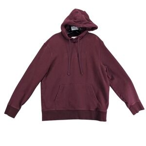 American Eagle Hoodie Mens L Burgundy Embroidered Logo Pullover Drawstring Hood